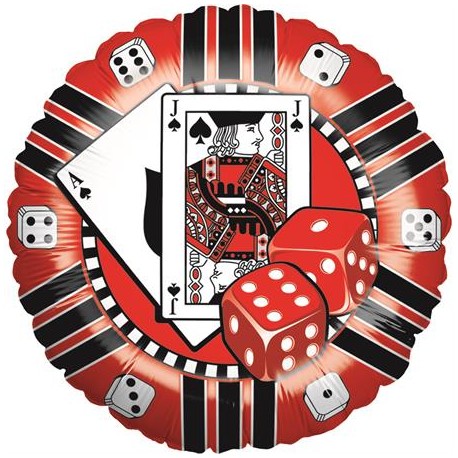 Globos CASINO redondo 45cm de foil. Globos temática casino para decorar.