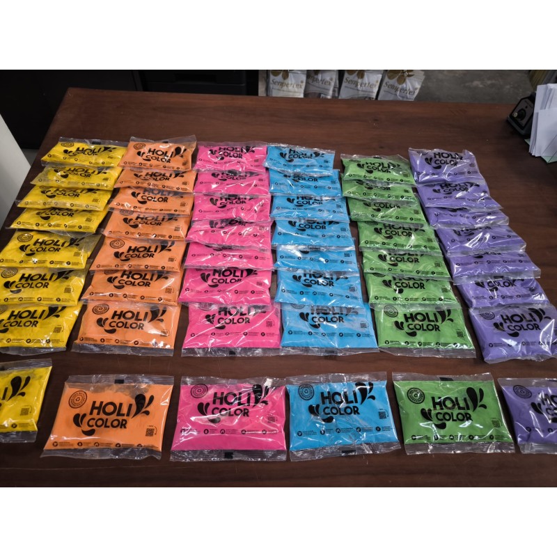 Polvos Holi de colores para tu FIESTA HOLI. Naturales y biodegradables