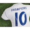 Globo camiseta fútbol blanca para fiestas deportivas.