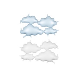 Fondo globos foil NUBE blanco-azul