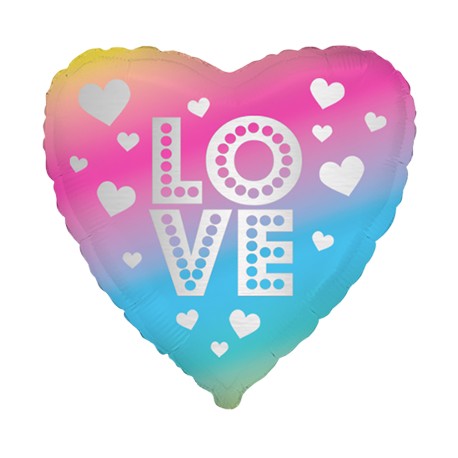 Globo corazón LOVE gradient 45cm foil
