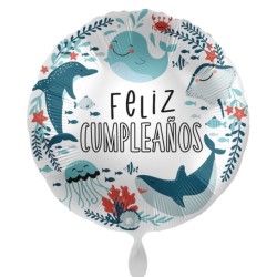 Globo Feliz cumple Océano Foil
