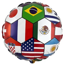 Globo banderas internacionales 18"-45cm foil para deportes.