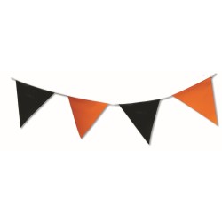 Guirnalda naranja y  negra de plástico ideal para exteriores.