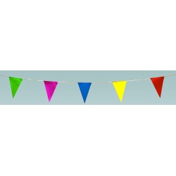 Guirnalda triángulos 10m 25*35cm ideal para exteriores. Gran durabilidad.