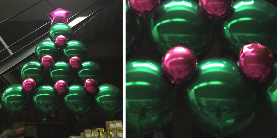 decoracion arbol de navidad con globos