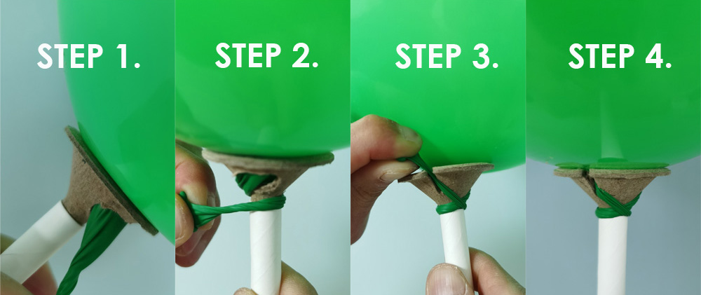 Cómo poner globo en varilla de cartón